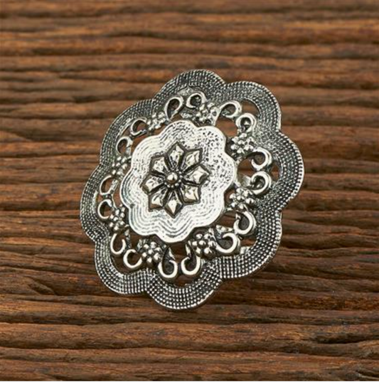 Oxidized Flower Ring